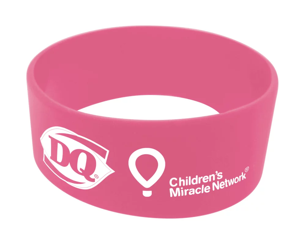Broad Recycled Silicone Wrist Band w/Printed Logo