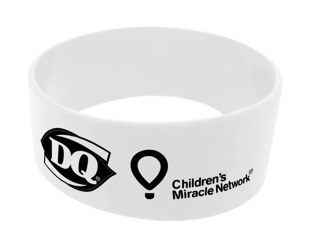 Broad Recycled Silicone Wrist Band w/Printed Logo