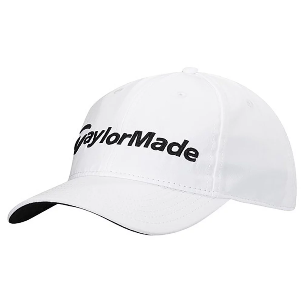 Casquette TaylorMade® pour homme en blanc avec logo latéral personnalisé.
