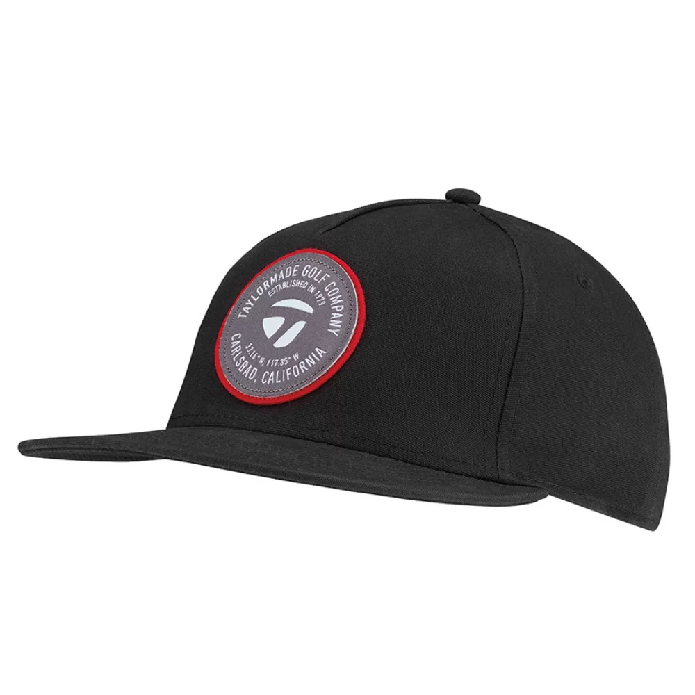 Casquette à visière plate TaylorMade® noire à 5 panneaux