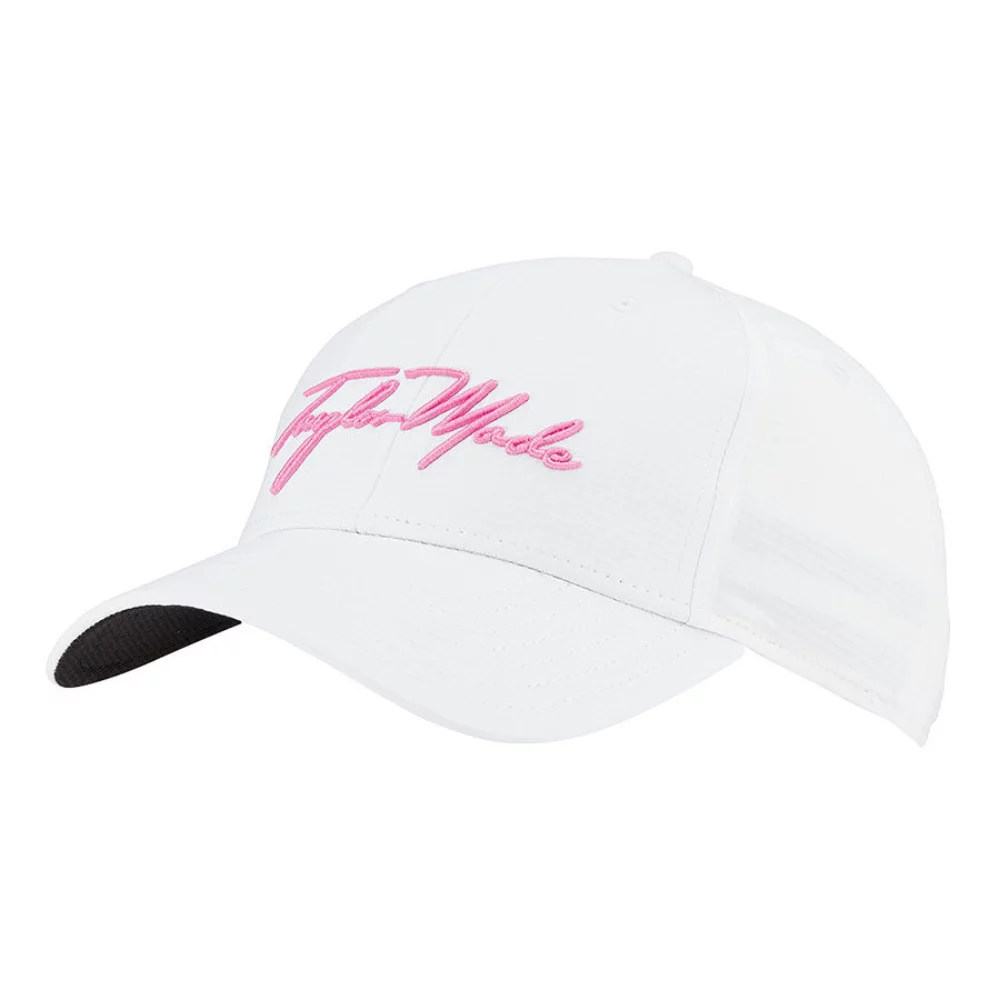 TaylorMade® Women's White/Pink Script Hat