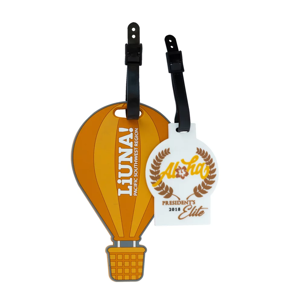 Étiquette de bagage en PVC moulé sur mesure