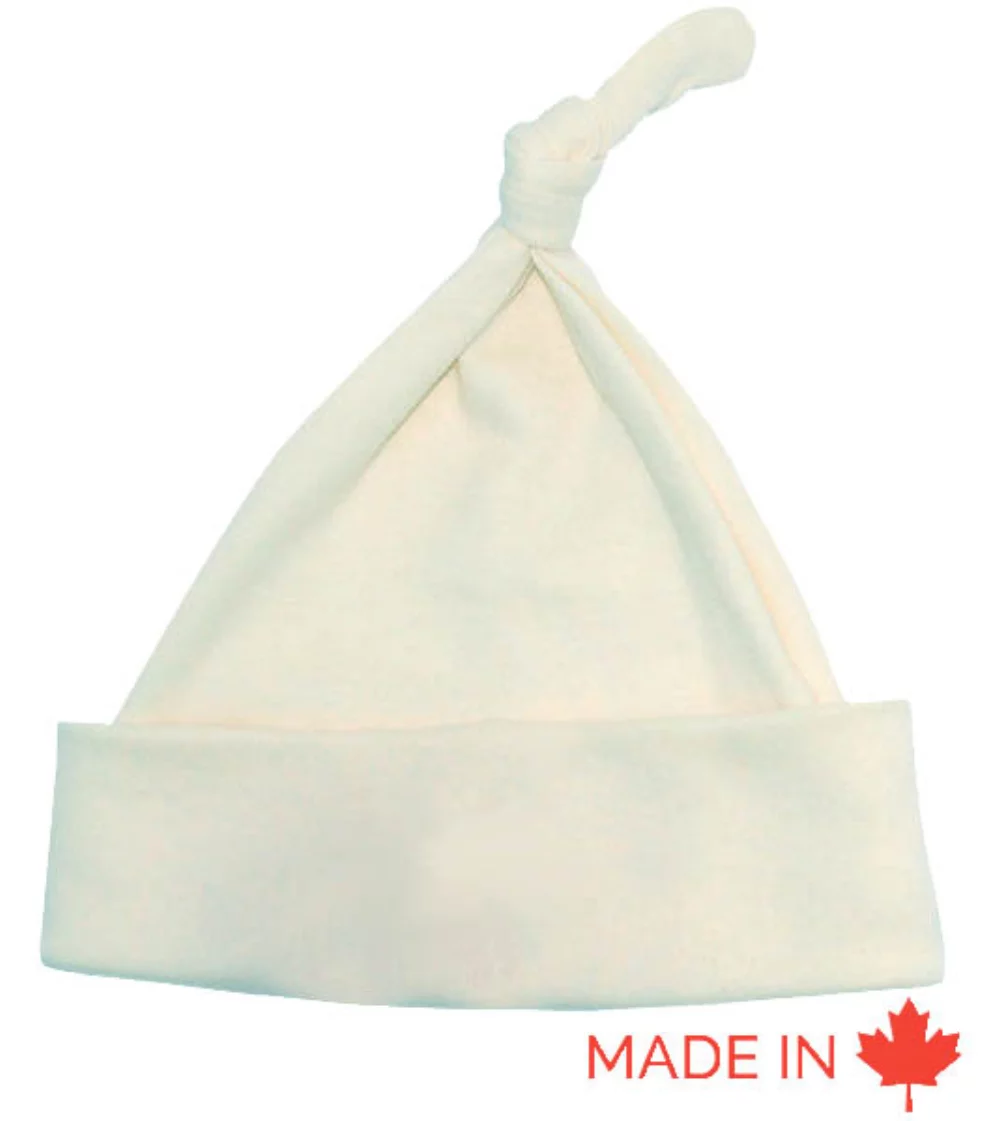 100% Cotton Interlock White Newborn Hat