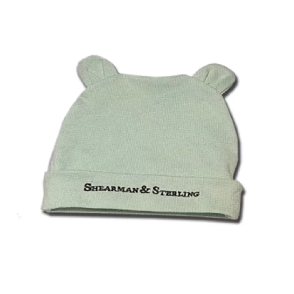 Chapeau noir en interlock 100% coton avec oreilles d'ours