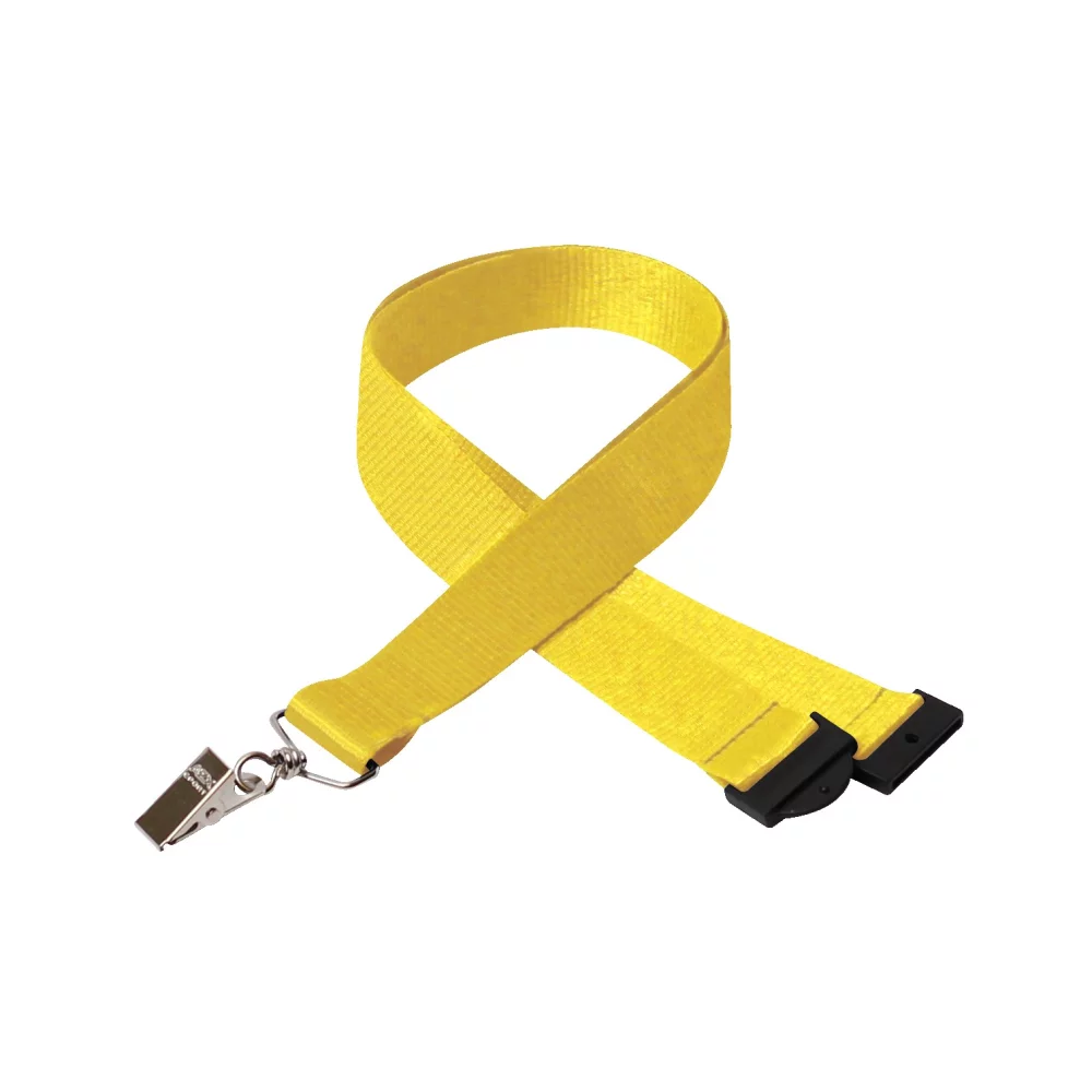 1" Silkscreened Flat Lanyard w/ Sew on Breakaway