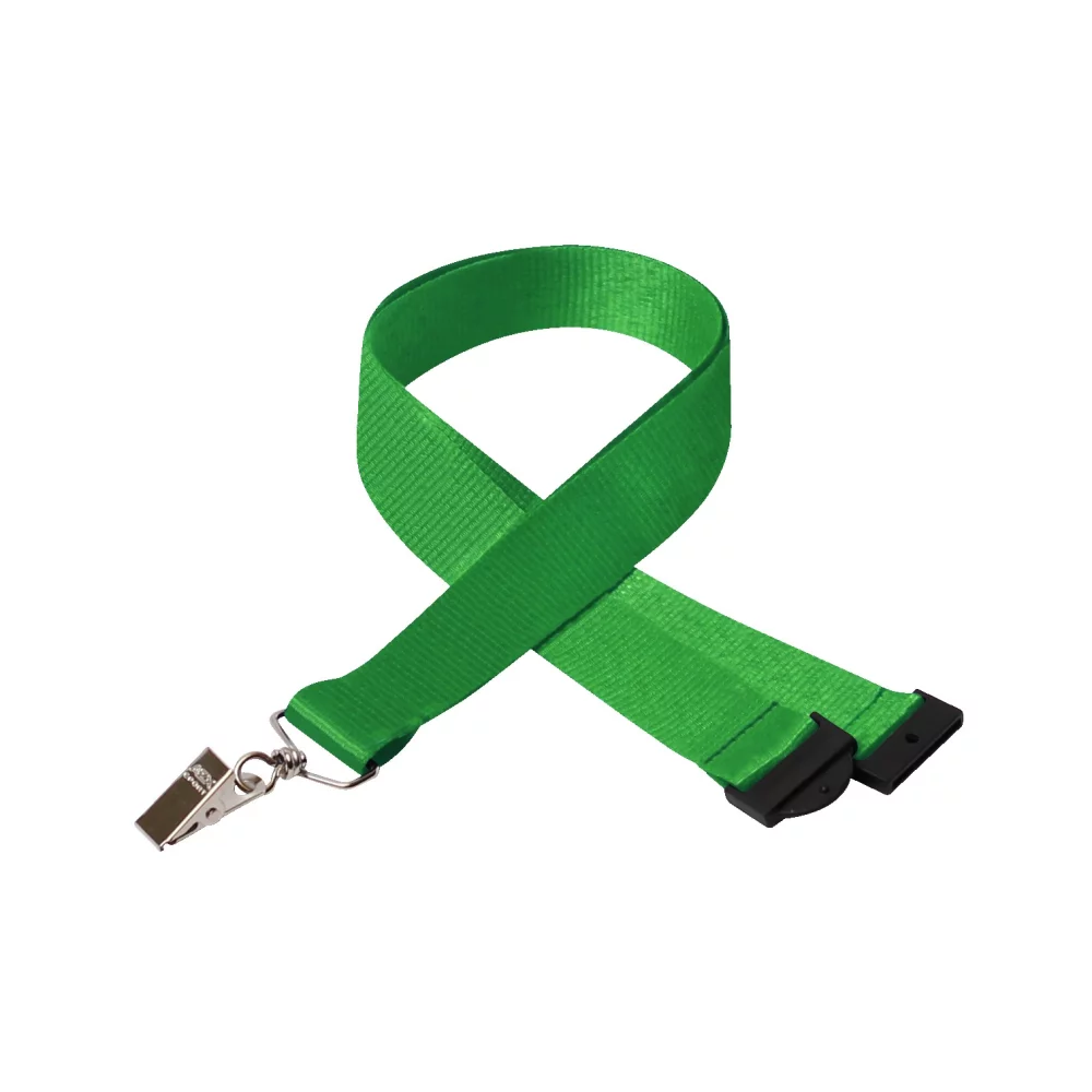 1" Silkscreened Flat Lanyard w/ Sew on Breakaway