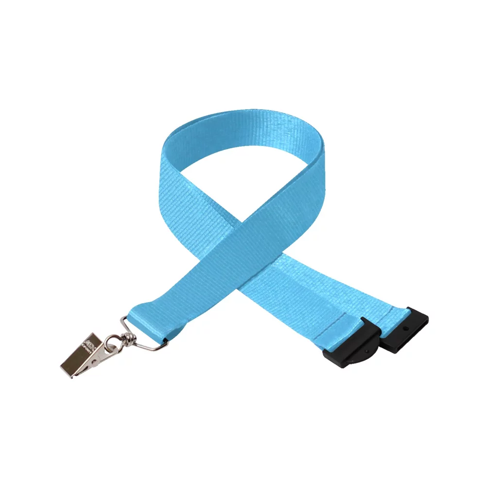 1" Silkscreened Flat Lanyard w/ Sew on Breakaway