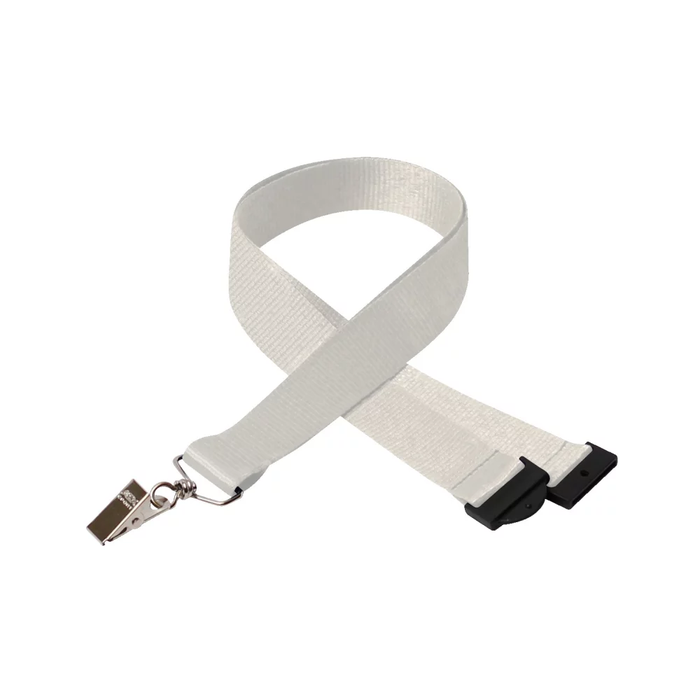1" Silkscreened Flat Lanyard w/ Sew on Breakaway