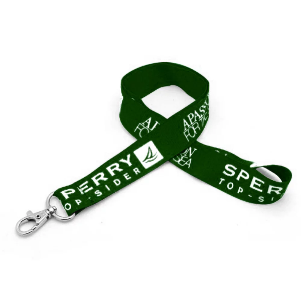 1" Silkscreened Flat Lanyard w/ Deluxe Swivel Hook