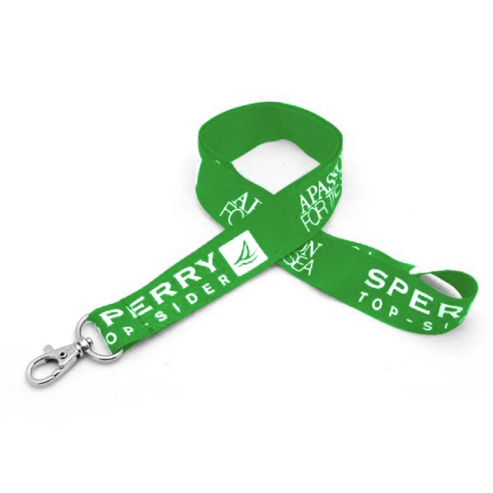 1" Silkscreened Flat Lanyard w/ Deluxe Swivel Hook