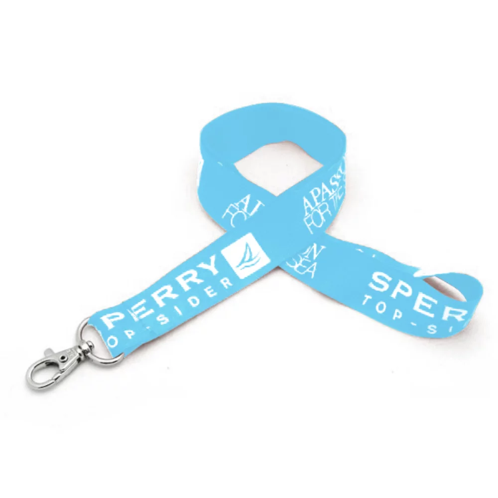 1" Silkscreened Flat Lanyard w/ Deluxe Swivel Hook