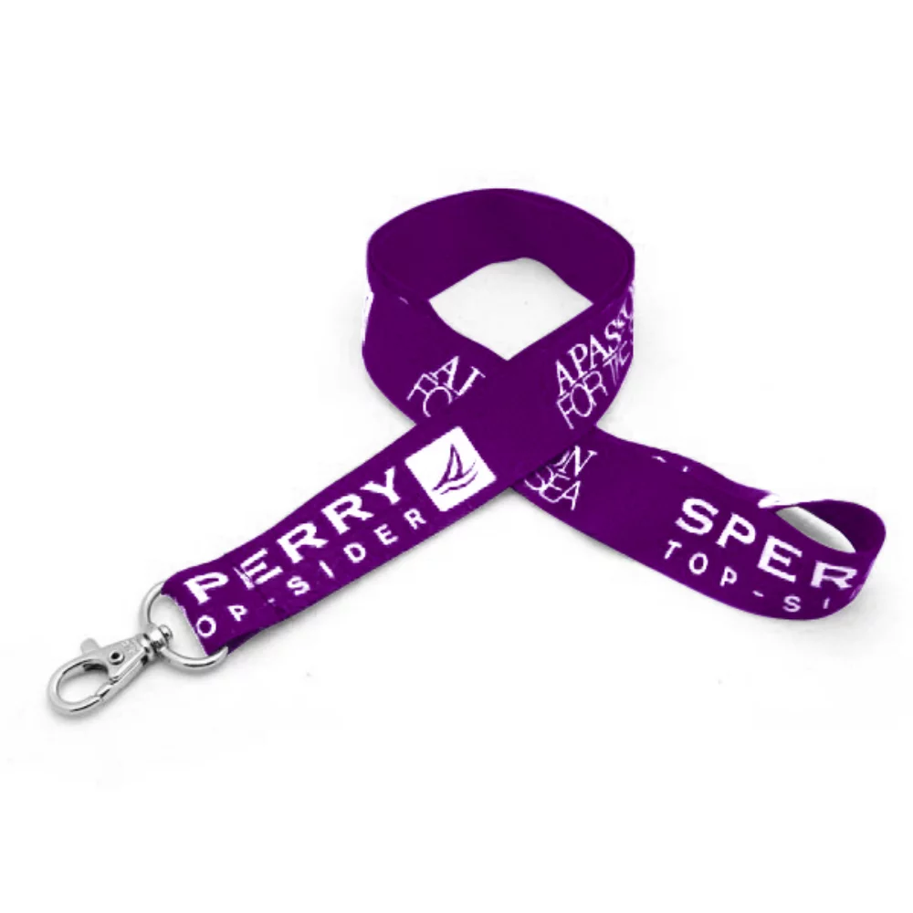 1" Silkscreened Flat Lanyard w/ Deluxe Swivel Hook