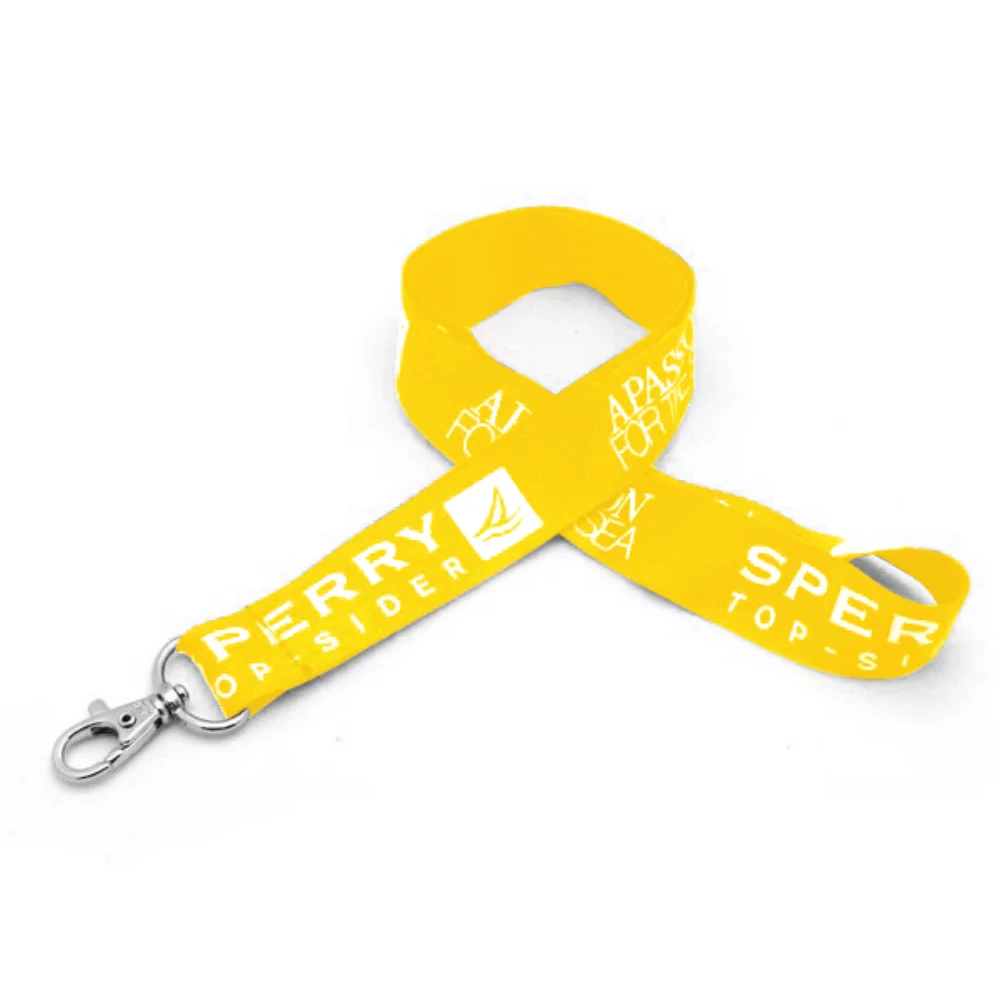1" Silkscreened Flat Lanyard w/ Deluxe Swivel Hook
