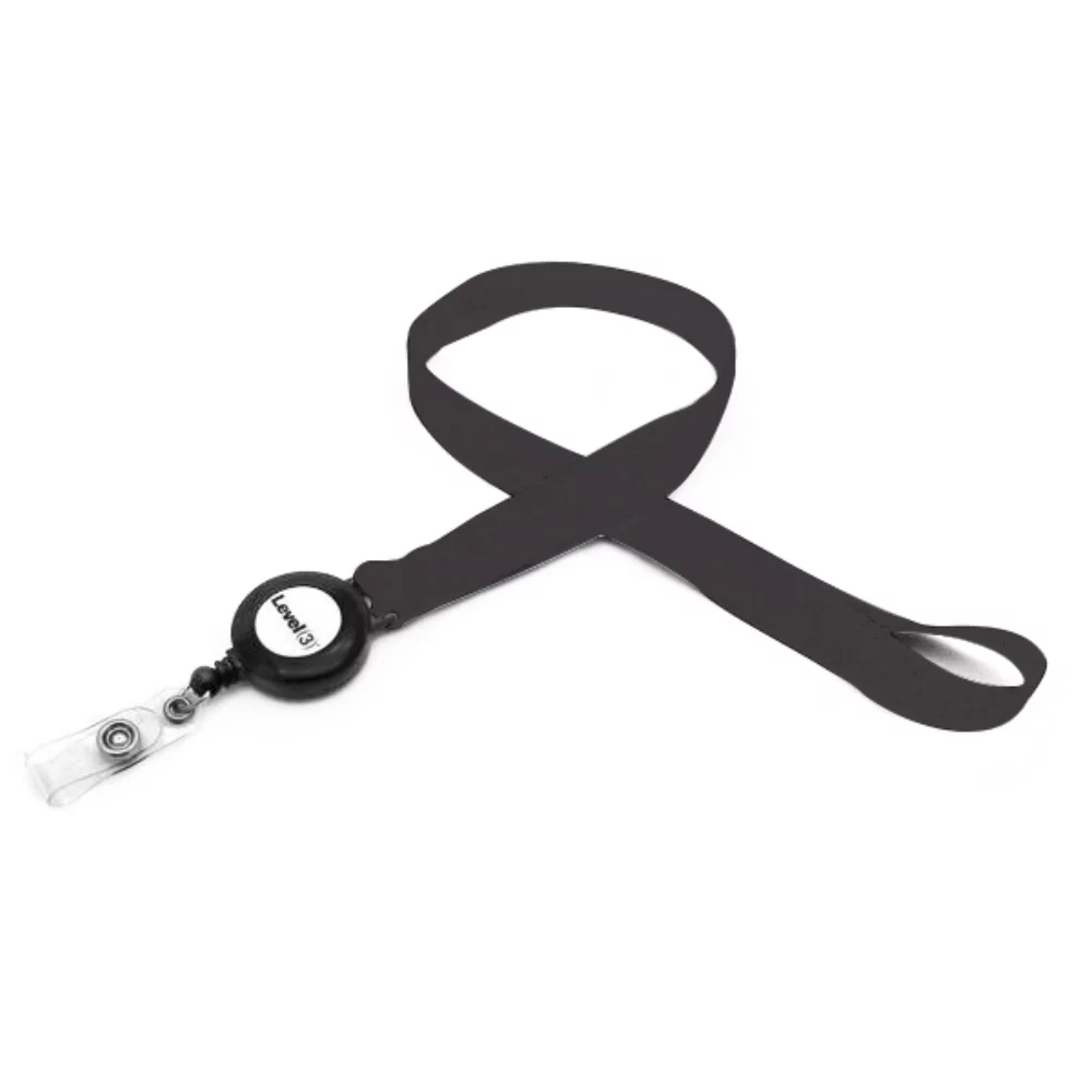 Silkscreened Flat Lanyard w/ Sewn in Badge Reel