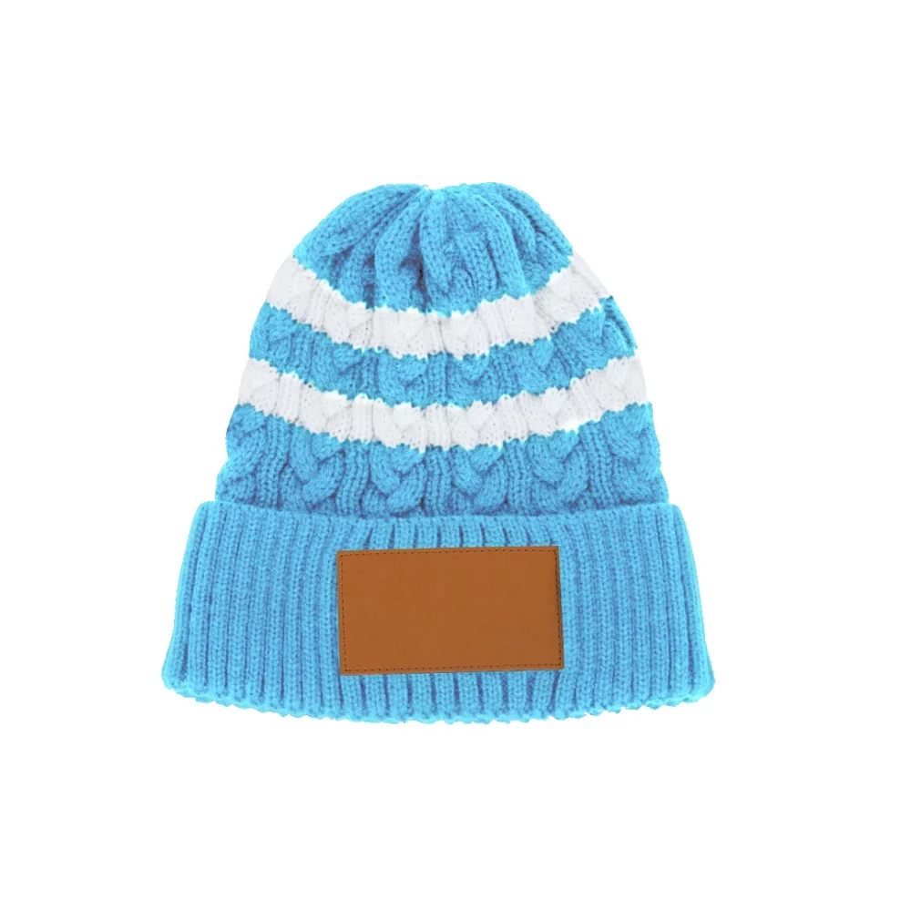 Bonnet en tricot torsadé avec revers/bord retroussé
