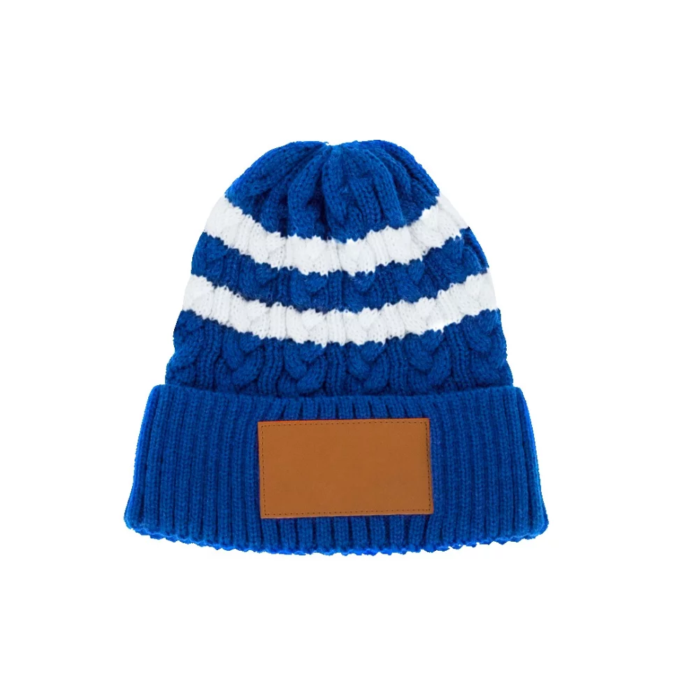 Bonnet en tricot torsadé avec revers/bord retroussé