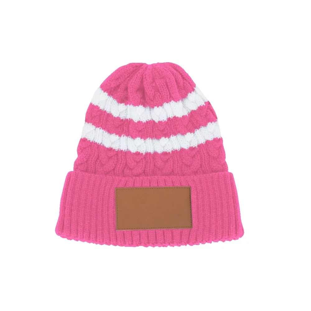 Bonnet en tricot torsadé avec revers/bord retroussé
