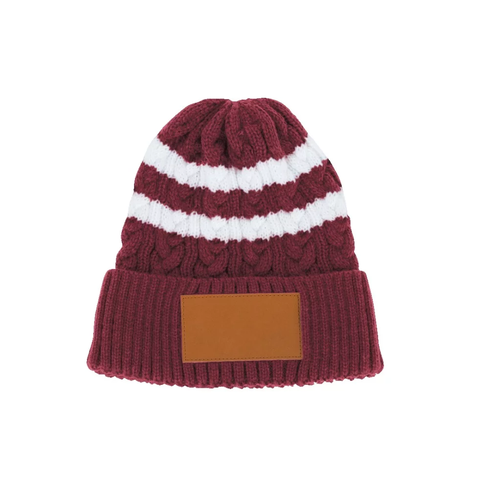 Bonnet en tricot torsadé avec revers/bord retroussé