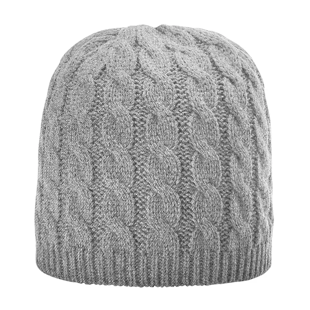 Bonnet en tricot câble sans revers/ourlet