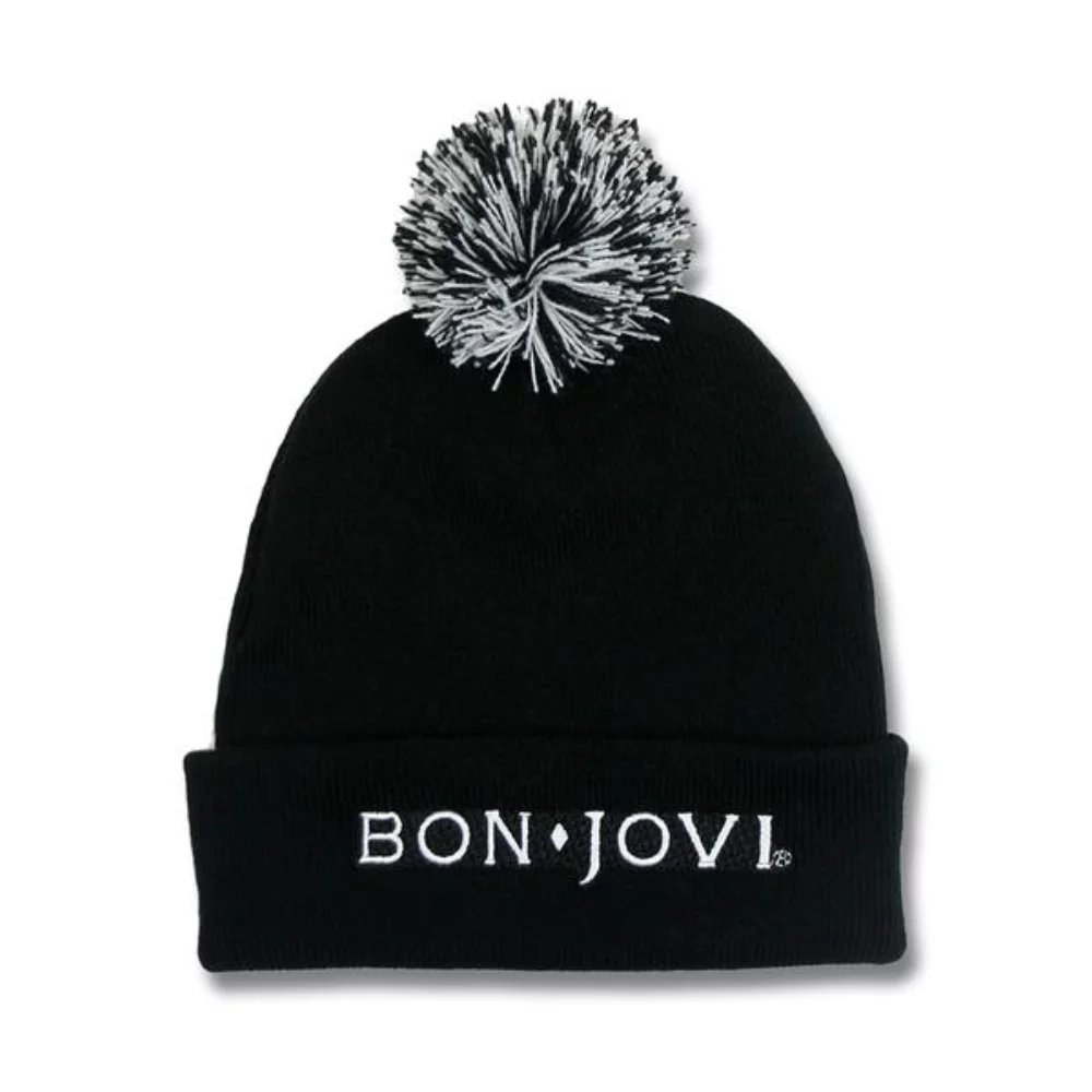 Bonnet à pompon avec étiquette tissée