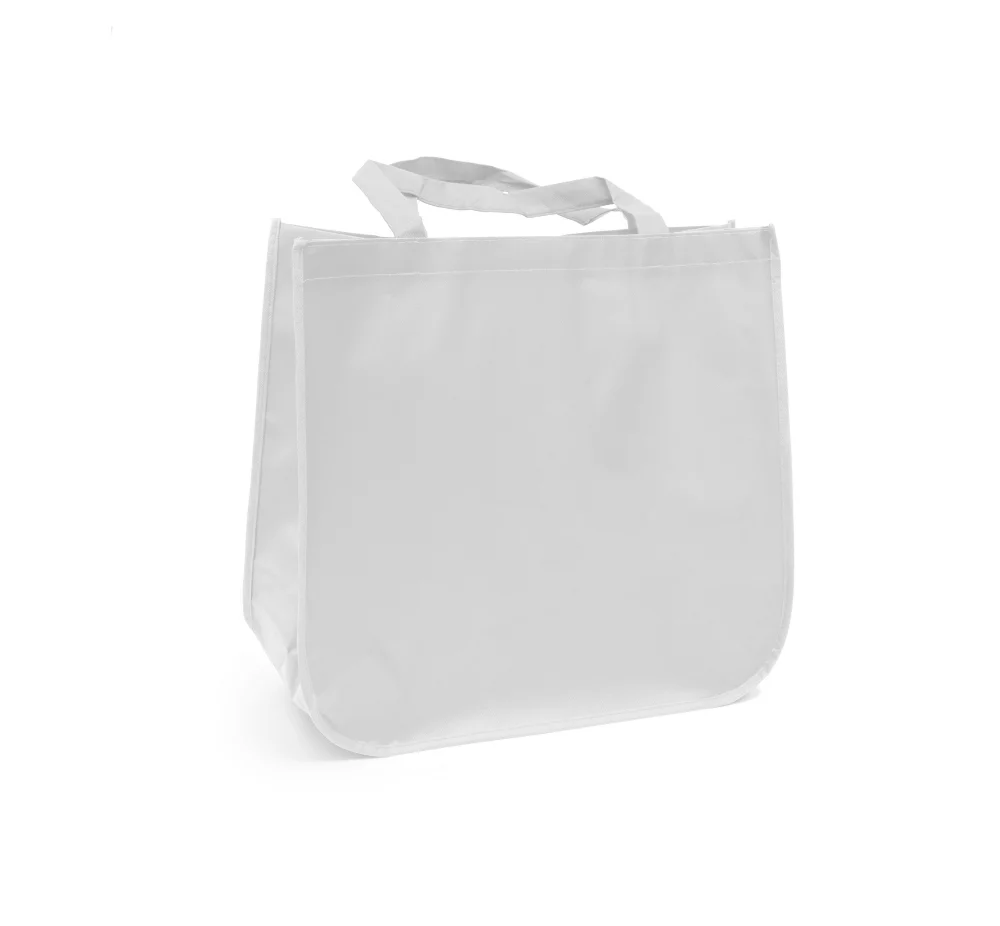 Large laminated Grocery Tote with heat transfer logo